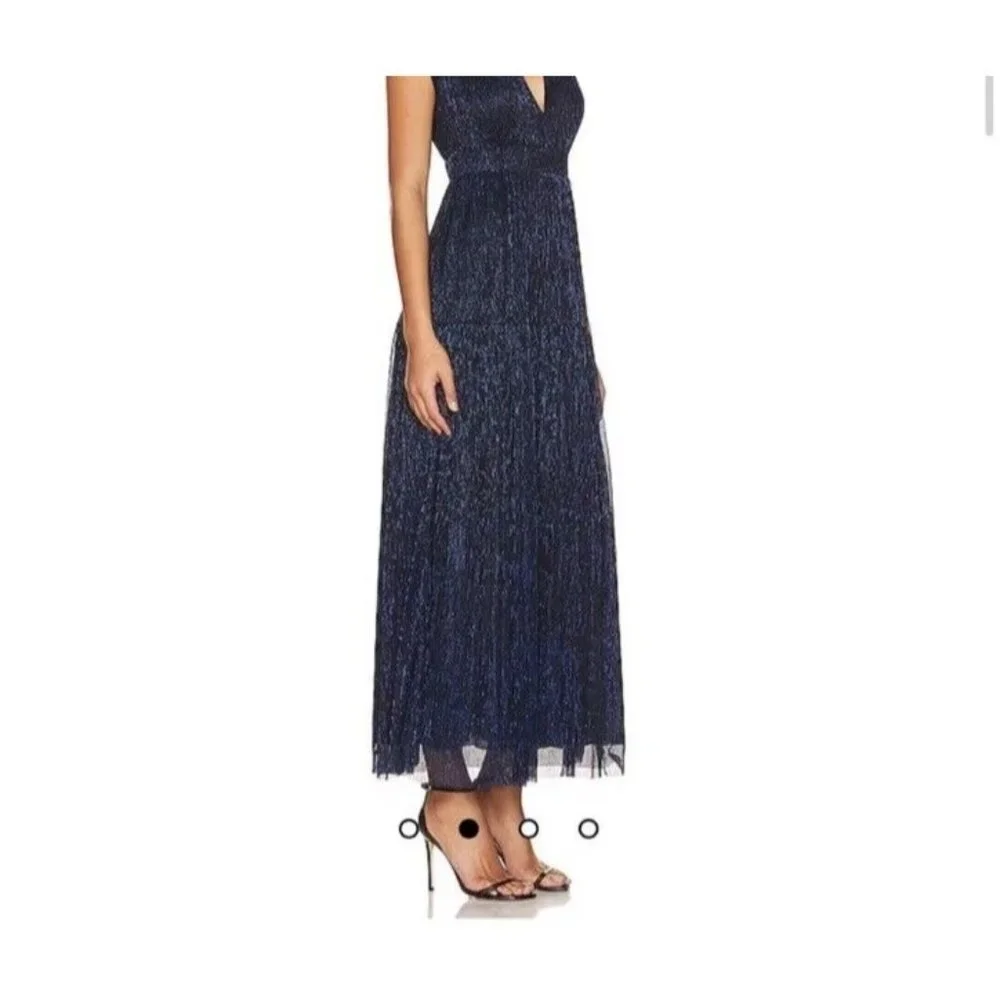 Karina Grimaldi Merment Dress Sapphire Blue Metallic - Picture 3 of 4